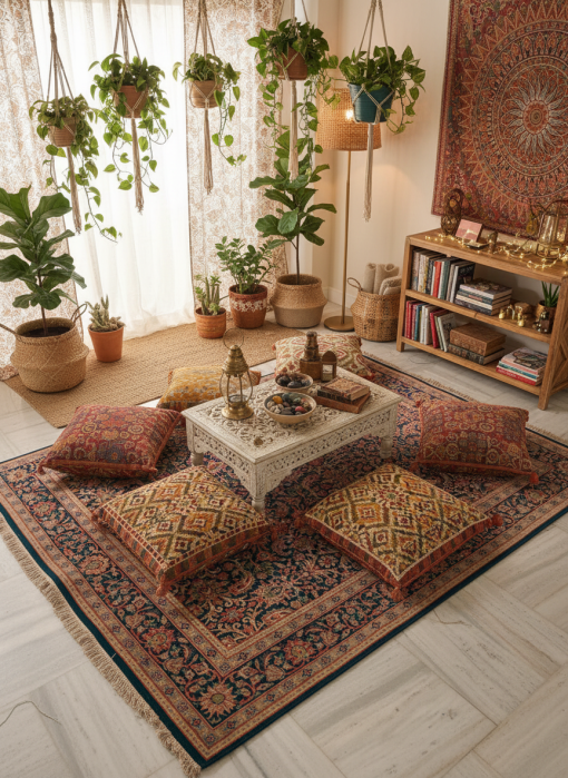 Bohemian Beige Area Rug: Cozy Comfort for Your Home - Image 5